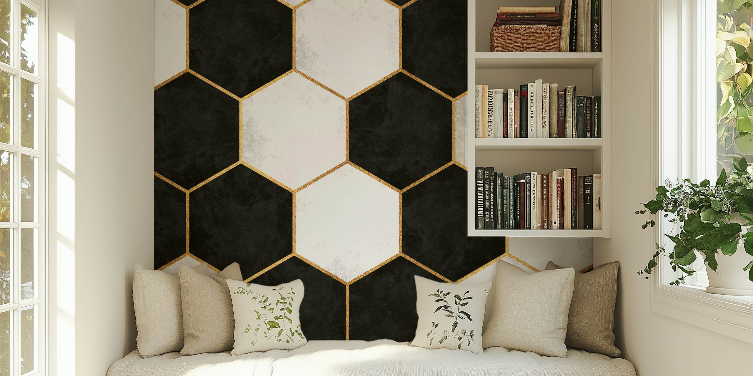 Black and White Luxury Hexagons